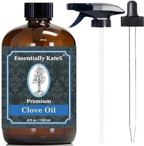 Essentially Kates Clove Oil 4 oz with Sprayer and Dropper- 100% Pure and Natural - Hair Care, Skin Care, Diffuser, Garden, and Aromatherapy