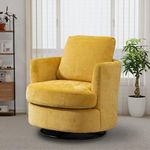 Chifee & Vingol Swivel Barrel Chair,Swivel Round Chair,Mustard