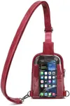 INICAT Small Crossbody Sling Bag Touchscreen Fanny Packs Purses for Women(Touch Screen-Wine)