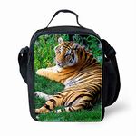 Amzbeauty Kids Back to School Lunch Bag Polyester Durable Insulated Reusable Lunch Box Bag Animal 3D Pattern(Tiger 1)