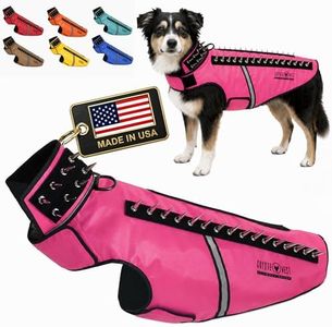 CoyoteVest SpikeVest Dog Harness Vest for Small Dogs, Reflective Dog Vest with Spikes to Shield Your pet from Coyotes, Raptor and Animal Attacks, Anti Hawk Vest, Made in USA (L-Pink)