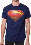 Superman Logo Symbol Justice League DC Costume Adult T-Shirt, Navy, XL