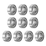 sourcing map 10pcs MR126ZZ Deep Groove Ball Bearings 6x12x4mm Chrome Steel Miniature Bearing Double Shielded Precision Bearings, P6 (ABEC 3)