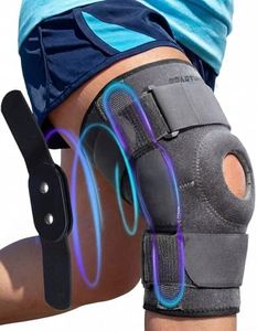 Sparthos Knee Brace - Heavy-Duty Hinged Support for ACL, MCL, Meniscus Tear, Arthritis, Tendonitis Pain - Open Patella - 4-Strap Adjustable, For Men and Women, Check Size Chart (XXL, 18½ - 22″ Thigh)