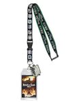 Bioworld Attack On Titan Reversible ID Lanyard Breakaway Badge Holder with 2" Survey Corps Rubber Charm (Attack on Titan V2, One Size)