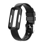 Chofit Straps Compatible with Fitbit Luxe/Ace 3/Ace 2/Inspire 2/Inspire HR/Inspire Strap, TPU Plastic Transparent Crystal Replacement Wristband Arm Band (Black)