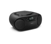 Philips TAZ2000 Portable CD Soundmachine with FM Radio, Bluetooth 6.0, USB Playback, Audio‑In, Dynamic Bass Boost, 6W Stereo Speakers, AC/Battery Powered, Carry Handle - Black