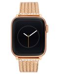 Anne Klein Mesh Fashion Band for Apple Watch, Secure, Adjustable, Apple Watch Replacement Band, Fits Most Wrists, Rose Gold-Tone, 38/40/41mm, Mesh