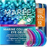 MAREE Eye Gels - Under Eye Patches for Puffy Eyes and Dark Circles with Natural Marine Collagen & Hyaluronic Acid - Anti-Aging Eye Masks for Face to Soothe Puffiness, Undereye Patches for Wrinkles