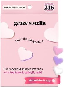 grace & stella Award Winning Pimple Patches for Face - Dermatologist Tested Acne Patches - Hydrocolloid Patch for Breakouts, Whiteheads - Vegan Acne Spot Treatment for Face (Hearts, 216 Pack)