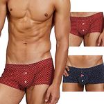 BEEMEN Men's Underwear Cotton Low-Rise Boxer Shorts Trunk Underwear with Fly, Pack of 2 2 colours, M