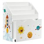 SONGMICS Toy Organiser, Children’s Bookshelf with 3 Shelves, Removable Storage Box, White UGKR41WT