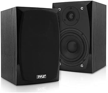 HiFi Desktop Bookshelf Speakers Pair - 300 Watt Powered Bluetooth Compatible Active Passive Book Shelf Speakers - Studio Monitor Computer Desk Home Stereo Speaker System w/AUX/RCA/USB - Pyle PBKSP22