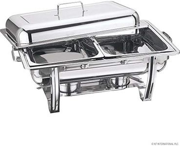 Prima Kitchenware New 8.50L Stainless Steel Chafing Dish Sets with Food Pans Fuel Holders for Catering Buffet Dish Double Compartment Rolling Top Chafing Pan