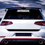 Antisocial Car Sticker Decal, Windshield Banner Sticker, Anti Social Club Banner 23x3 inch