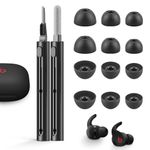 6 Pairs Replacement Ear Tips for Beats Fit Pro/Beast Studio Buds with Cleaning Pen, No Silicone Pain Anti-Slip Fit in Case, Compatible Beats Fit Pro and Beast Studio Buds Earphone(3 Size S/M/L-Balck)