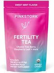 Pink Stork Organic Fertility Tea - Supports Conception for Her & Hormone Balance with Chaste Tree Berry (Vitex), Mint, and Red Raspberry Leaf - Hot or Iced - Caffeine Free - Sweet Mint, 15 Sachets