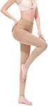 SWOLF Compression Pantyhose Women Men, 20-30 mmHg Gradient Firm Support Compression Stockings Hose - Waist High Edema Moderate Varicose Veins Medical Compression Tights, womens, Footless - Beige, Large