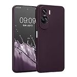 kwmobile Case Compatible with Honor 90 Lite 5G Case - Soft TPU Back Phone Cover - with Metallic Look - Metallic Berry