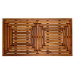 Nordic Style Premium Teak Dual-Framed Shower and Bath Mat for Indoor and Outdoor Use - Non-Slip Wooden Platform for Spa, Sauna, Pool, Hot Tub - Flooring Decor and Protector (40" x 20", Oiled Finish)