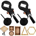 Feekoon Strap Clamps for Woodworking, Quick Release Band Clamps with 4 Corner Claws, Thick and Sturdy Belt Clamps, Adjustable Picture Frame Clamp Tool(2 Packs)