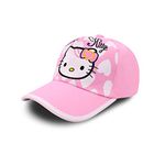 VRITRAZ Polyester Bow Cartoon Character Printed Little Cap For Kids, Baby, Girls And Boys 3-12 Years (Pink)