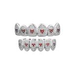 JINAO Mouth Grills for Your Teeth 18k Gold Plated All Iced Out Luxury Cubic Zirconia Face Lab Simulated Diamond Teeth Grillz with Extra Molding Bars Included for Men Women, adjustable, Gemstone Brass,