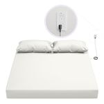 Hooga Grounding Sheet, Organic Fitted Grounded Sheet for Improved Sleep, Pain Relief - Earth Connected Bedding 78”x80”x15” King Size, Pure Silver Fiber and Cotton, Grounding Cord Included. Off White