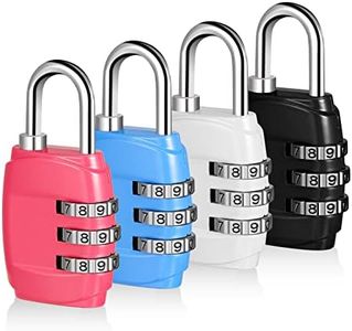 KLEBREIS 4PCS Luggage Locks 3 Digit Combination Padlock Mini Travel Resettable Code Lock Outdoor Weatherproof Locks for Suitcase Travel Bag Locker