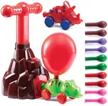 PREXTEX Air-Powered Dinosaur Car w/Volcano Inflator/Pump & Balloon | Kids Science/STEM Toy Kit | Boy, Girl, Kid Gift Set Toys