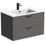 Mode Meier Grey Wall Hung Vanity Unit and Basin 900mm - Grey Vanity Unit, Vanity Units, Bathroom Furniture