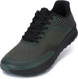 BRONAX Road Running Wide Toe Box Shoes for Men Size 13 Lightweight Comfy Sneakers Cross Training Breathable Rubber Outsole Army Green 47