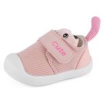 MK MATT KEELY Baby Girls First Walking Shoes Toddler Anti-Slip Breathable Pre Walkers Sneakers,Pink,Size 4.5 UK Child