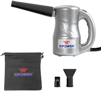 XPOWER Electric Air Duster for Dusting Drying Inflating Blowing Car Detailing Computer Leaf Blowing (Silver, A-2C)