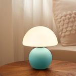 Mushroom Lamp Small Lamp, Table Bedside Nightstand Lamp for Bedroom, Cute Mini Modern Lamp Dimmable, Unique Aesthetic Home Decor for Living Room Girl Gifts (Blue)