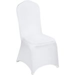 VEVOR 100 Pcs White Chair Covers Polyester Spandex Chair Cover Stretch Slipcovers for Wedding Party Dining Banquet Chair Decoration Covers