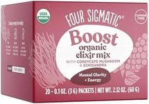 Cordyceps Mushroom Elixir by Four Sigmatic | Coffee Alternative with Organic Cordyceps Mushroom Powder, Rose Hips & Schisandra | Support Energy & Athletic Performance, Keto & Portable | Pack of 20