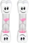 GTR SOURCE 2 Minute Sand Toothbrush Timer for Kids, 2-Minute Hourglass Set of 2 (Pink) (Pack of 2).