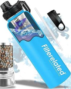 Filterelated 30oz Stainless Steel Portable Alkaline Filter Water Bottle, Creates Up To 9+ Ph Of Quality Water, Sports Travel Water Bottle, Removes Water Impurities