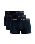 Ted Baker Mens Trunks, Cotton, 3-Pack, (TBB02), Navy, L