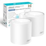 TP-Link Deco X50 AX3000 Whole Home AI-Driven Mesh Wi-Fi 6 System, Dual-Band with Gigabit Ports, Coverage up to 4,500 ft2, Connect up to 150 devices, 1 GHz Dual-Core CPU, HomeShield Security, Pack of 2