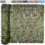 Yeacool Camouflage Netting Military Camo Nets for Party Decoration Hunting Sunshade Camping Shooting(Woodland Camo 6.5ftx5ft)