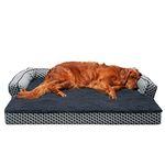 Furhaven XL Orthopedic Dog Bed Comfy Couch Plush & Decor Sofa-Style w/Removable Washable Cover - Diamond Gray, Jumbo (X-Large)