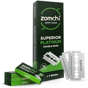 ZOMCHI Cuchillas de afeitar de doble filo - 50 recambio cuchillas doble filo - Cuchilla para hombre y mujer - se adapta a todas las máquinas de afeitar estándar de doble filo