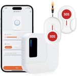 DAYTECH Wireless Caregiver Pager Call Button WiFi Alarm System Smart SOS Emergency Button Panic Alarm Device for Seniors/Elderly, 1 Receiver 2 Call Buttons(only Supports 2.4GHz Wi-Fi)