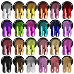 24Pcs SAVILAND Chrome Nail Powder Set - Metallic Mirror Effect Holographic Nail Powder Silver Red Green Gold Nail Chrome Powder for Nails Art Decoration