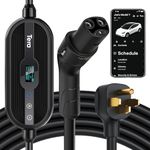 Tera for Tesla EV Charger Level 1 + 2 J1772: 𝟓 𝐘𝐞𝐚𝐫𝐬 Warranty Dual Use Portable & Wall Connector 32A 24A 20A 16A 240V, NEMA 14-50 & NEMA 5-15 Wi-Fi & BT Enabled ETL 25FT Cable with Holder, P01