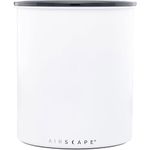 Airscape Coffee Storage Canister (2.5 lb Dry Beans) - Big Kilo Size Canister with Patented CO2 Releasing Airtight Lid Pushes Air Out to Preserve Food Freshness - Matte Finish Food Container (White)