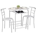 VECELO 3 Piece Small Round Dining T