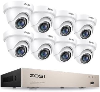 ZOSI 8CH 1080P Full HD DVR Video Überwachungssystem mit 8 Außen 2MP Weiß Dome Überwachungskamera Set ohne Festplatte, 24M Infrarot Nachtsicht
